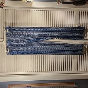 Mossimo Supply Co. Blue and Black Patterned Wide Leg Pants